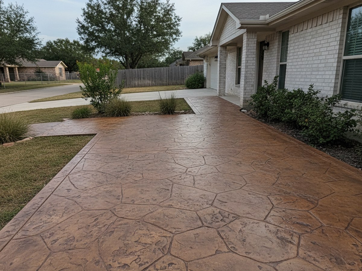 Decorative Concrete Overlays completed by San Angelo Concrete in Bronte, TX
